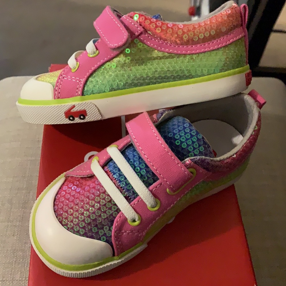 See kai run rainbow sequin shoes